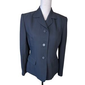 Rena Rowan For Saville Blazer Jacket Size 8 Black Button Front Business